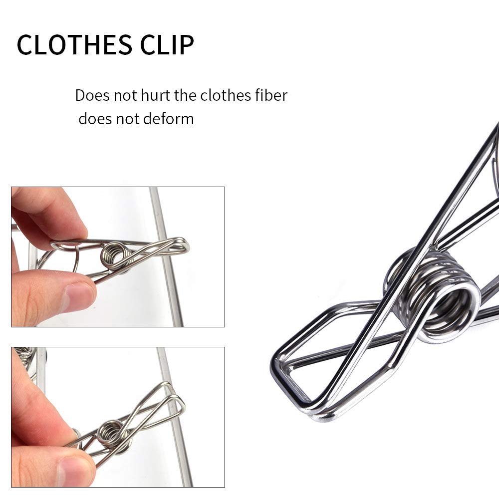 70 Mollette Metallo Acciaio Inox - Piccole E Resistenti Per Bucato, Campeggio E Organizzazione - Foto 5