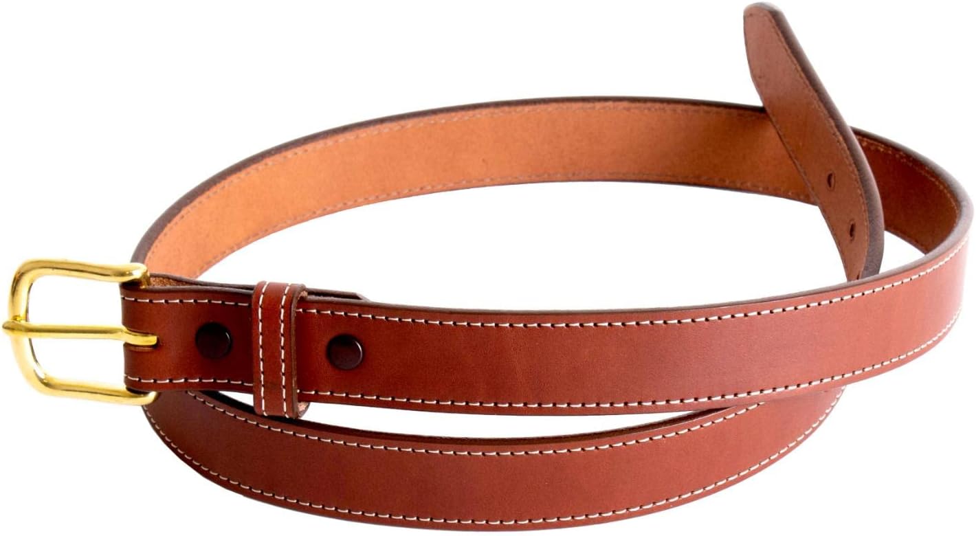 Amish-Made Dressy Brown Leather Belt - 1" x 42"