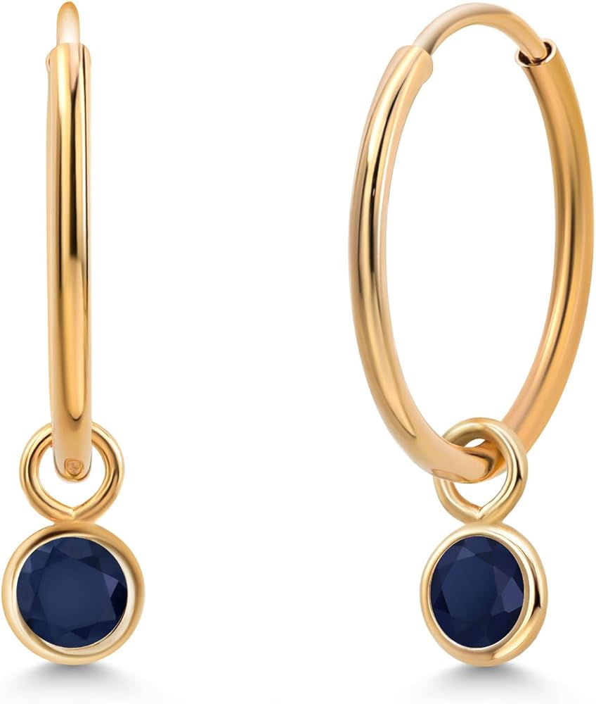 天然 イエローサファイア ピアス レディース 14金 ホワイトゴールド 天然石 9月 誕生石 お守り 誕生日プレゼント 女性 アレルギー対応 ブランド | [Gem Stone King] 0.3カラット 天然 サファイア フープピアス