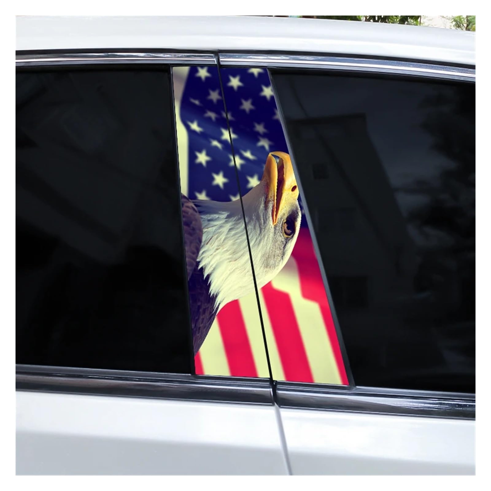 Car Side Decals 2pcs Star Spangled Soul Car B-Pillar Sticker Waterproof Scratch-Resistant Vinyl Center Column Decal(Style G)