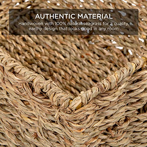 Best Choice Products SKY4224 Rustic Set Of 4 Multipurpose Stackable Seagrass Storage Basket thumb #1