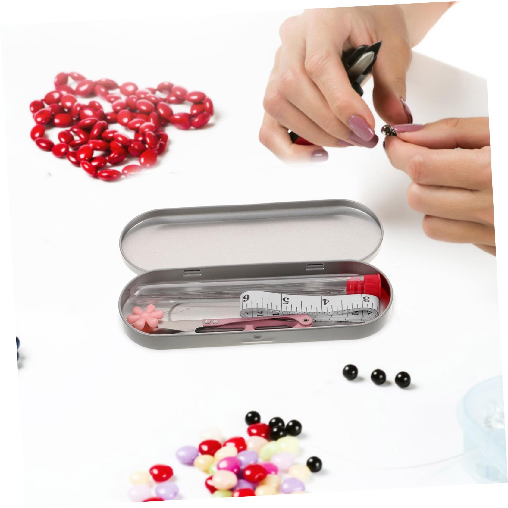 VILLCASE Stainless Steel Beading Needles Set Jewelry Making Tool for Bracelet Crochet Bead Embroidery