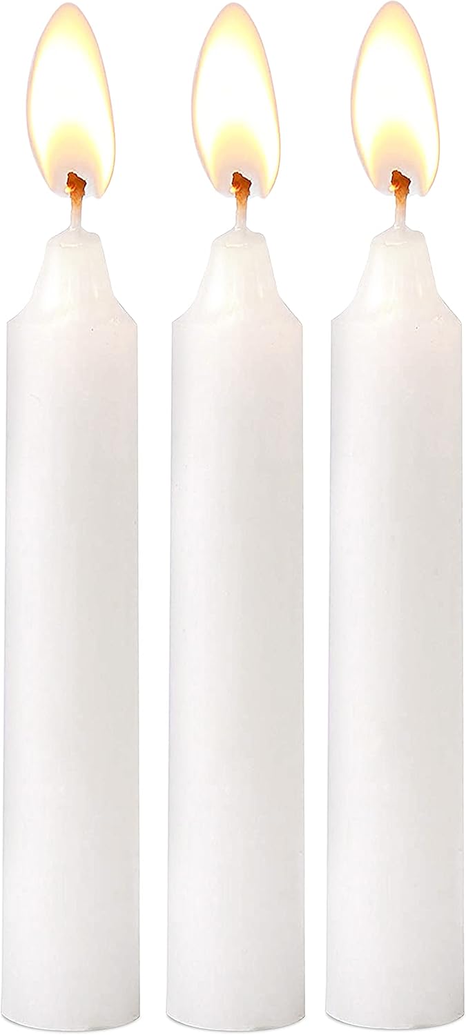 Ner Mitzvah Classic White – 4 Inch Candles - 72 Bulk Pack - for Shabbat Candles, Dinner Tables, Restaurants, Ceremonies and Emergency - 3 Hour Burn Time