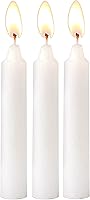 Vista 5 de Hyoola White Candles - Candelabros cortos de 4 pulgadas (3.9 in), 3 horas de tiempo de combustión (paquete de 72), fabricación europea