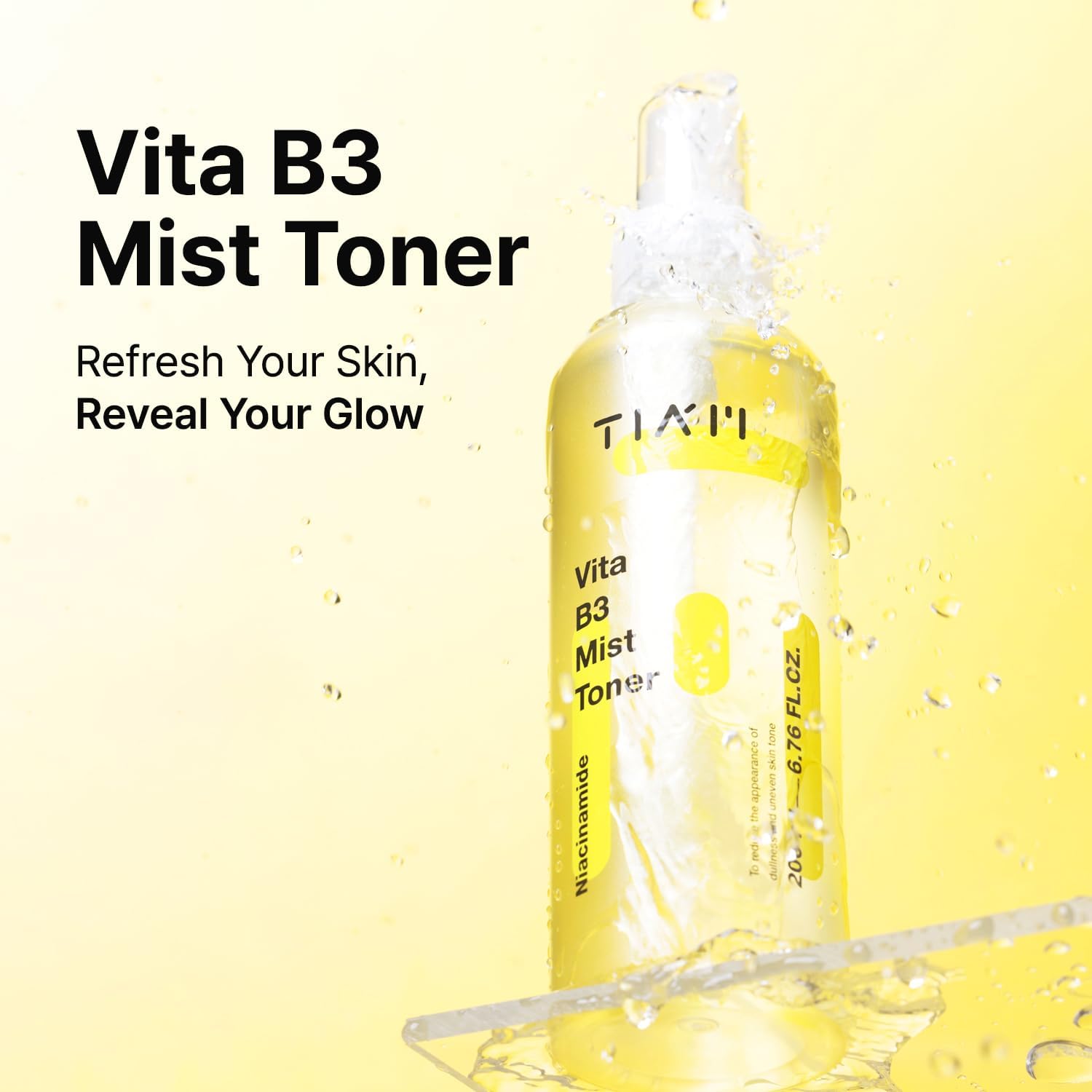 TIAM Vita B3 Mist Toner, 6.76 fl oz, Glow Boosting Facial Spray with Niacinamide, Tranexamic Acid, and Vitamin C for All Skin Types, Hydrating & Refreshing, Korean Skin Care - Image 3