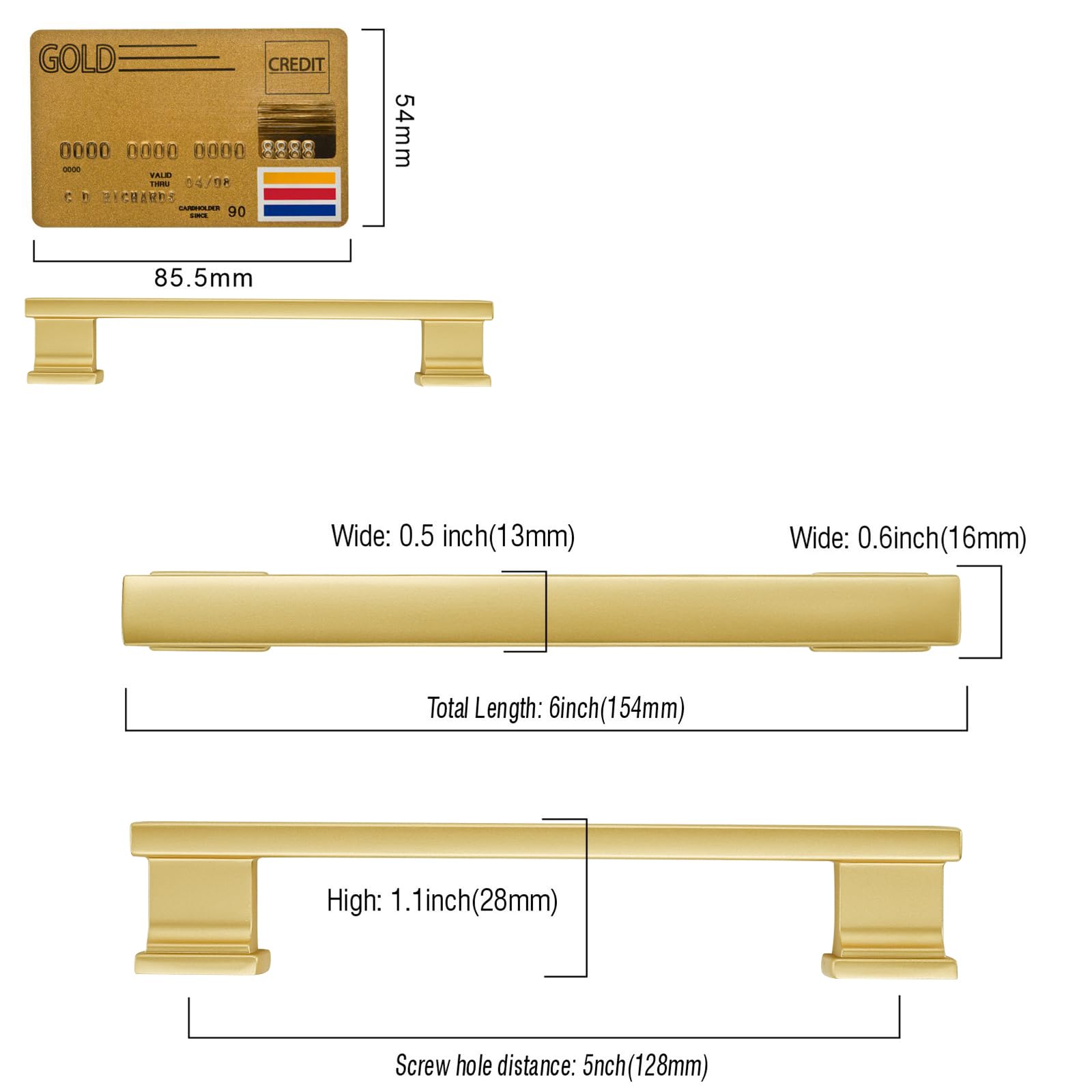 Brushed Gold Cabinet Pulls - 10 Pack -6