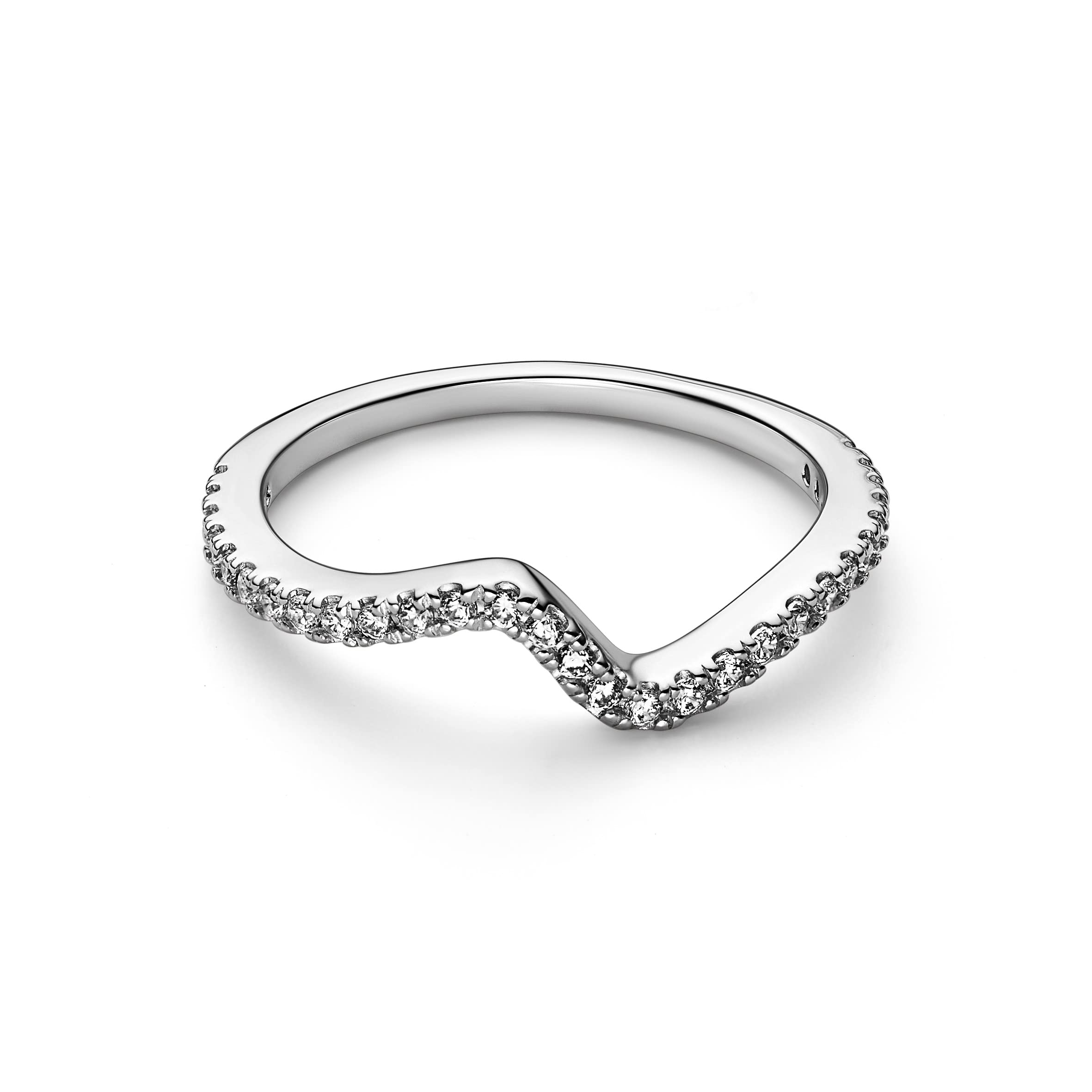 Pandora Timeless - Anello Onda in argento sterling, con pietre di zirconia cubica incolori