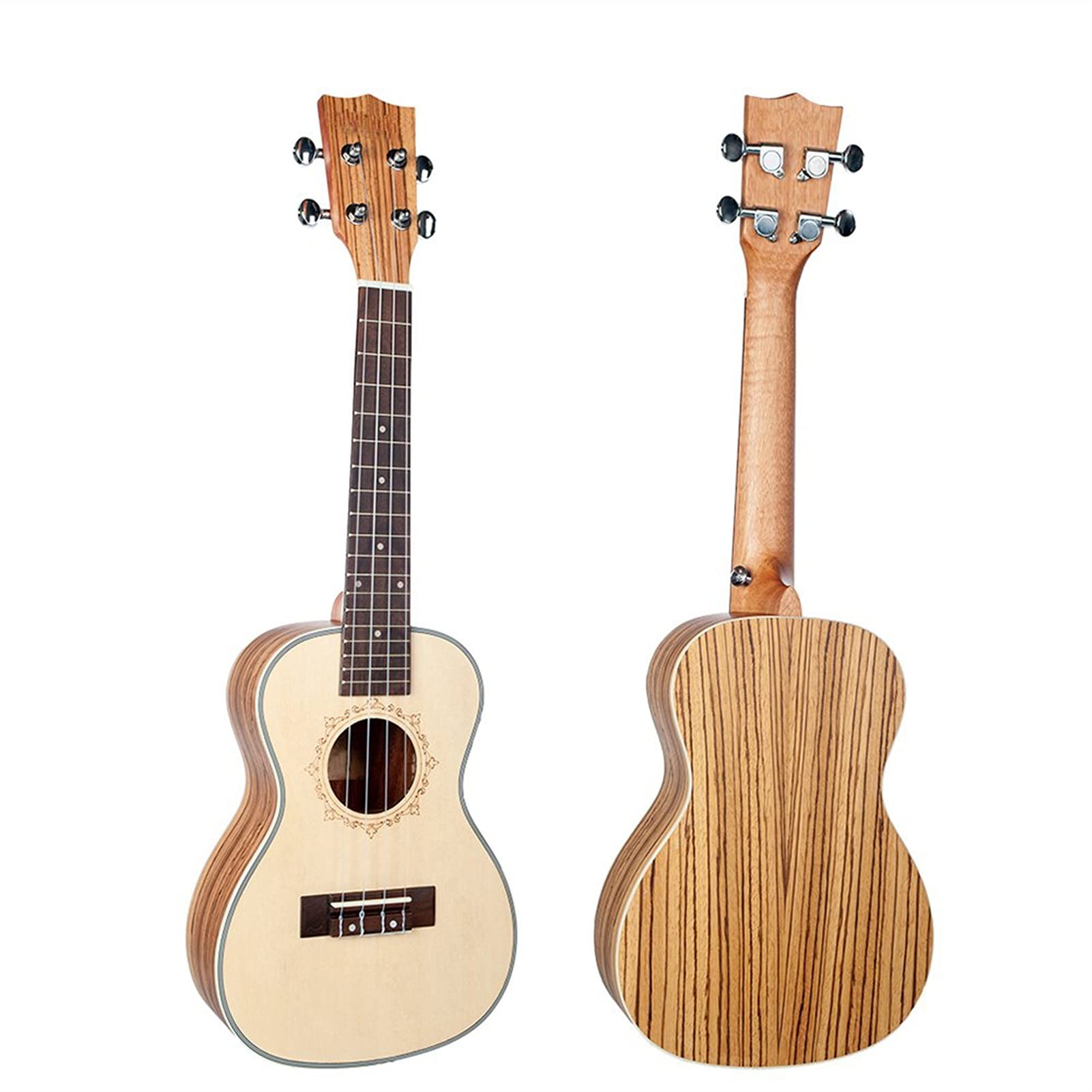 Ukulele koncertowe Początkujący Ukulele 21/23/ 26 Cal Ukulele Sopran Spruce Top Zebra Drewniana Backboard Mahoniowy Podstrunnica Ogume Head Instrument