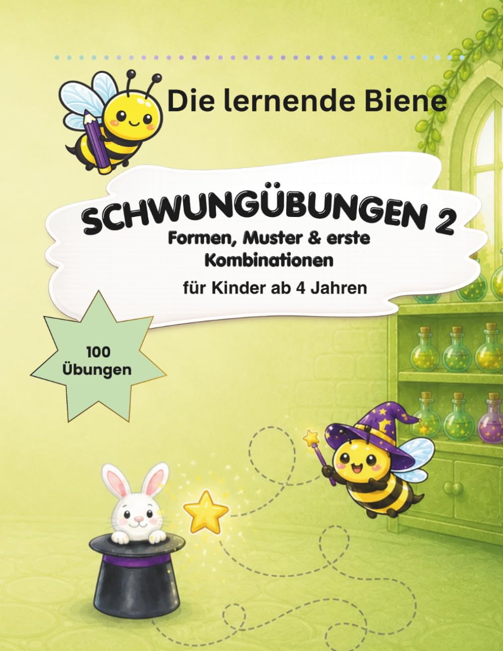 Die lernende Biene - Schwungübungen Band 2: Formen, Muster & erste Kombinationen / 100 Übungen zur Förderung der Feinmotorik / Für Kinder ab 4 Jahren