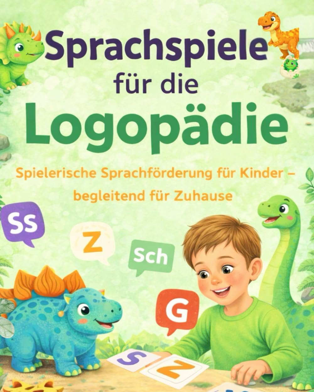 Sprachspiele für die Logopädie (Dino-Edition): Spielerische Sprachförderung für Kinder - begleitend für Zuhause, ab 4 Jahren, Die Laute S, Z, Sch, K, G, L (weitere Sprachförderung für Kinder)