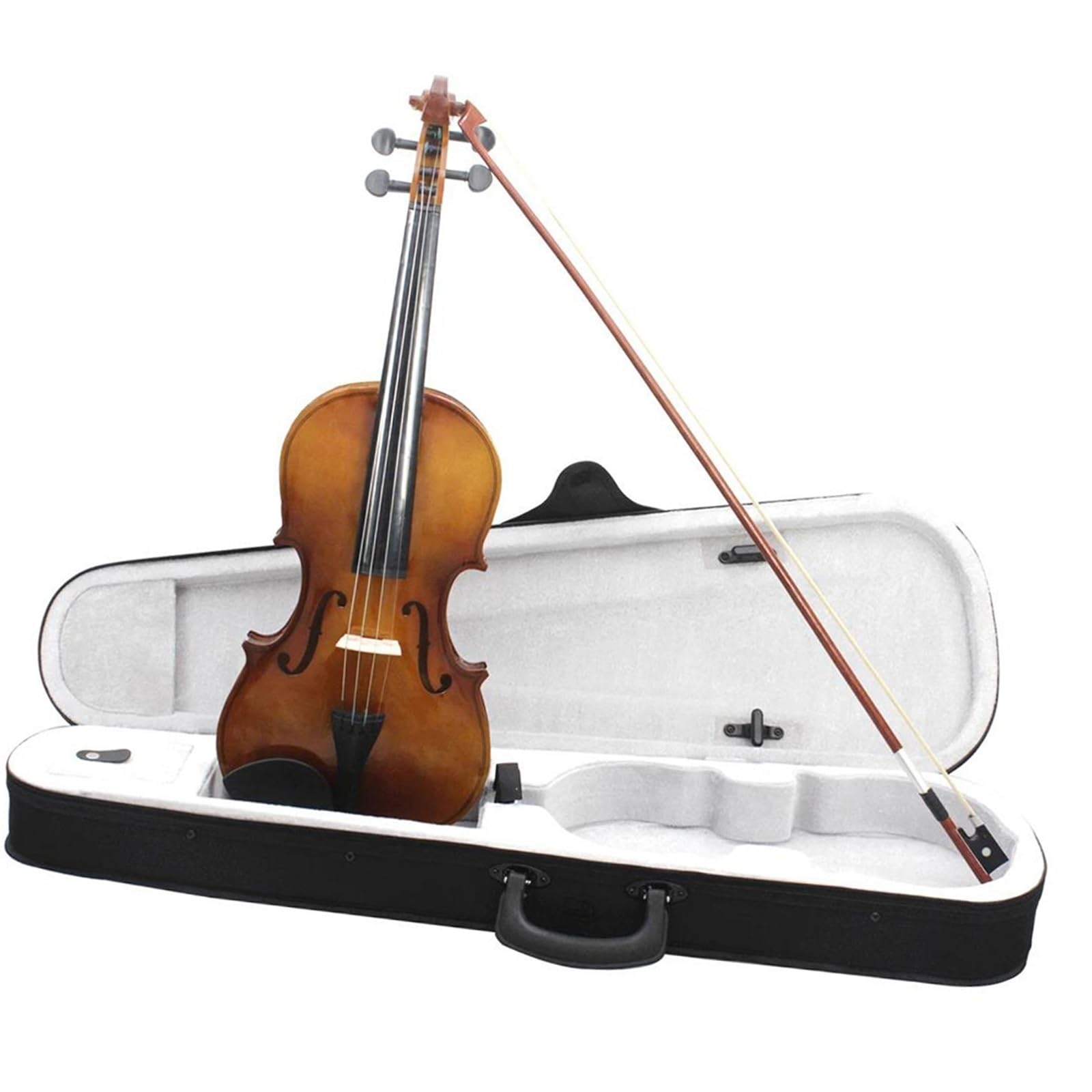 Violino 4/4 3/4 1/4 Kit Di In Tiglio In Legno Massello Acustico Colore Naturale Con Arco E Custodia(Violin,4/4)