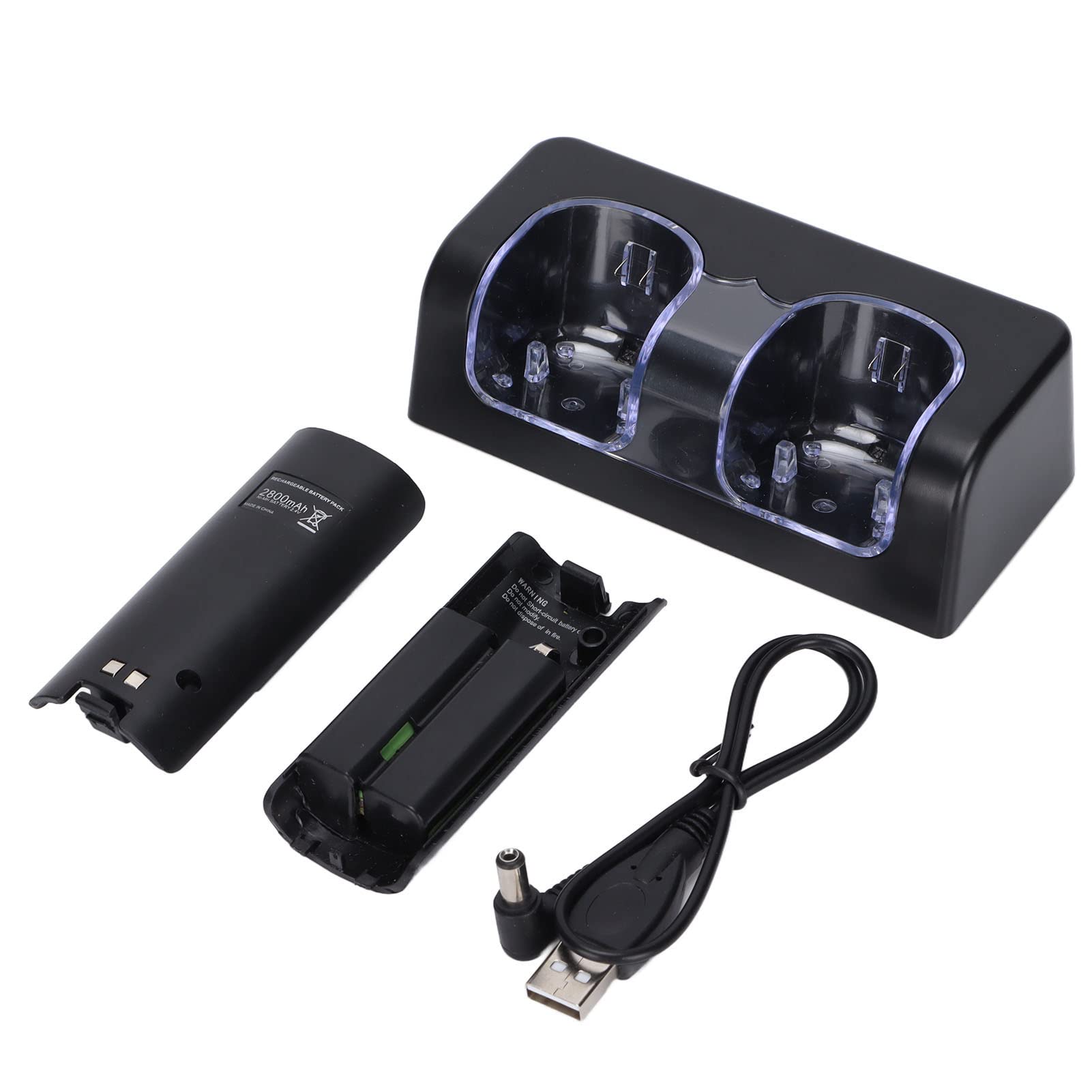 odpowiednie do ładowania akumulatorów Wii są dostarczane ze stabilną i przenośną podstawą stacji ładowania 2800 mAh 2 Port Station Pilot Control Nie można uwzględnić (Czarny)