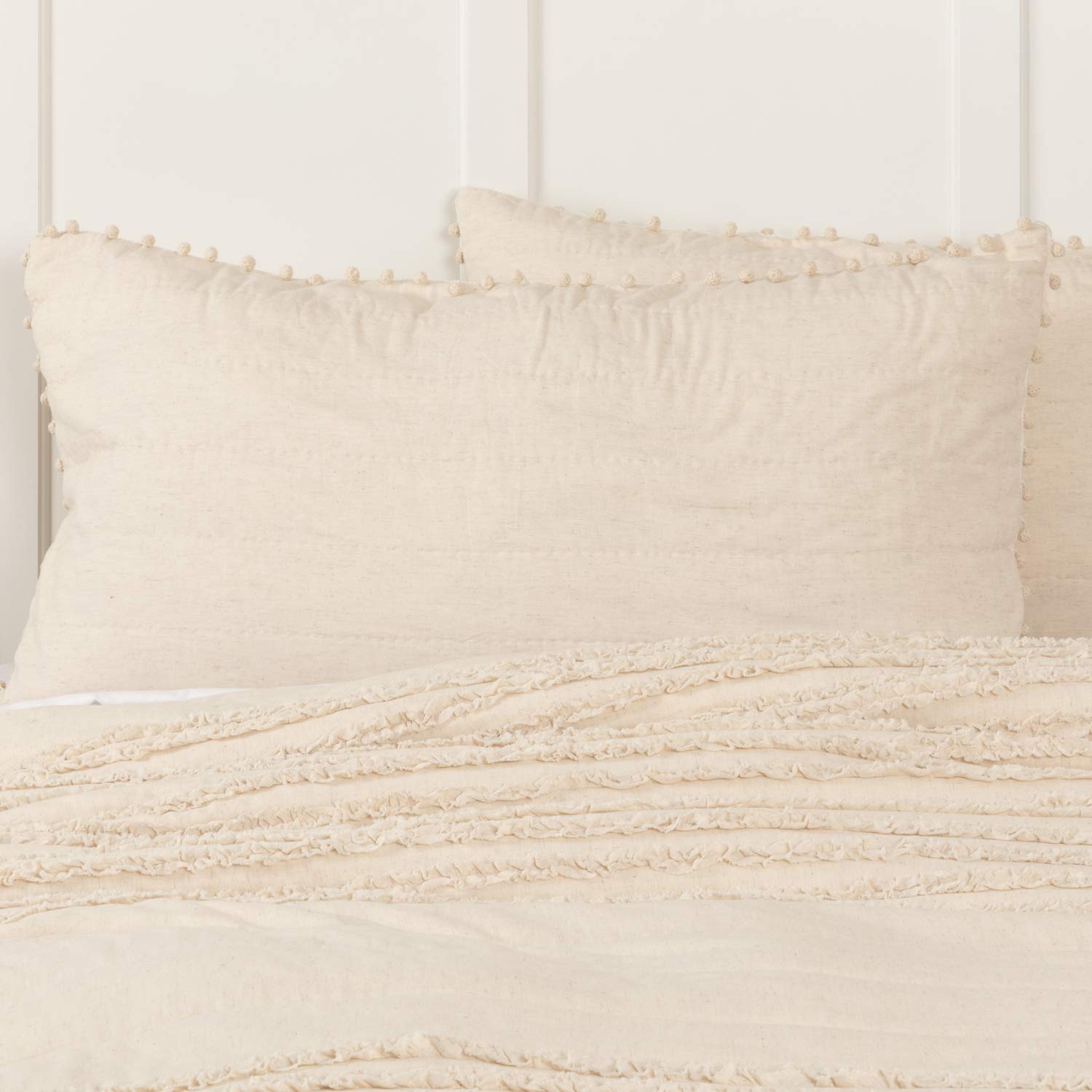Piper Classics Olivia Collection Bedding King Sham Pillow Beige