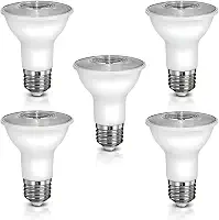Kit 5 Lâmpadas Par20 LED 7W Bivolt 3000K 4000K 6500K Soquete E27 Luz Branco Frio Branco Neutro Branco Quente Tom Amarelo (Amarelado 2700K-3000K)