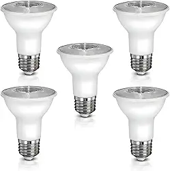 Kit 5 Lâmpadas Par20 LED 7W Bivolt 3000K 4000K 6500K Soquete E27 Luz Branco Frio Branco Neutro Branco Quente Tom Amarelo (Amarelado 2700K-3000K)