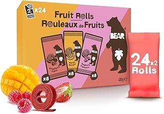 BEAR Fruit Rolls Strawberry & Raspberry & Mango Variety 24 x 20g