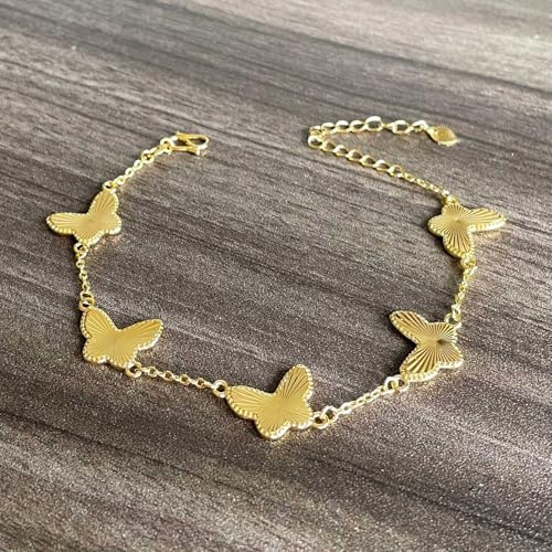 Fashion 18K Gold Plated Butterfly Adjustable Link Chain Bracelet3