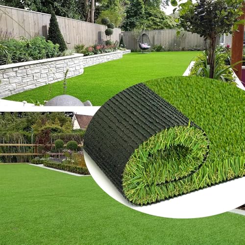 Artificial Grass Turf 2ftx6ft, 1.50” Pile Height Thick Realistic Synthetic Grass Astroturf Fake Grass Carpet Indoor Outdoor for Pets, Play Ground, Pool, Backyard, Patio, Balcony with Drainage Holes
