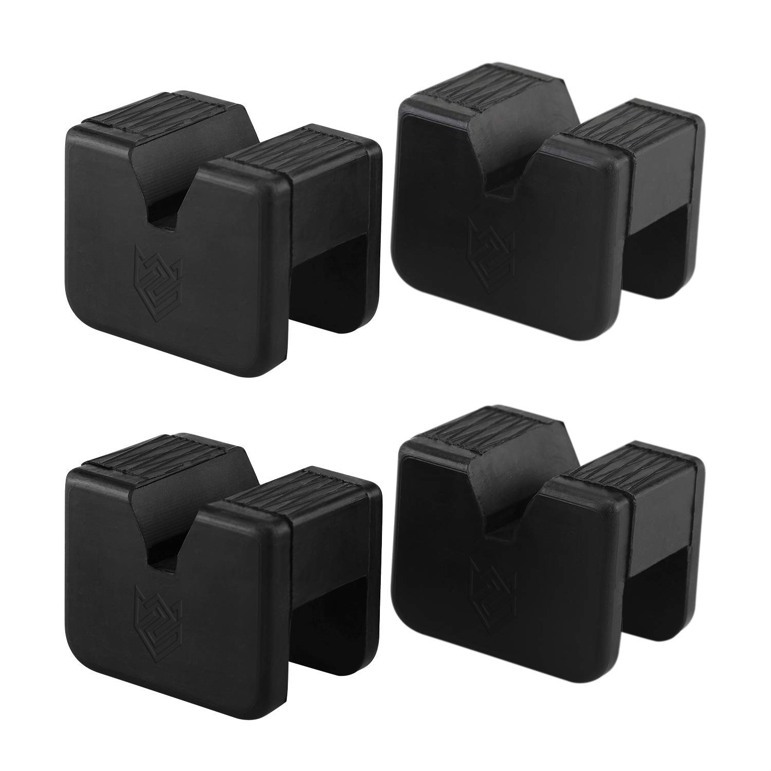 4Pcs Jack Stand Pads Adapter Universal Slotted Frame Rail Pinch Welds Protector Rubber Jack Pad for Jack Stand Accessories