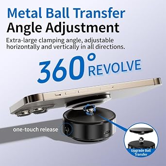 360 Rotatable Car Magnetic Phone Holder, Powerful Suction Portable Magnetic Phone Holder for All Smartphones (Black, Upgraded)