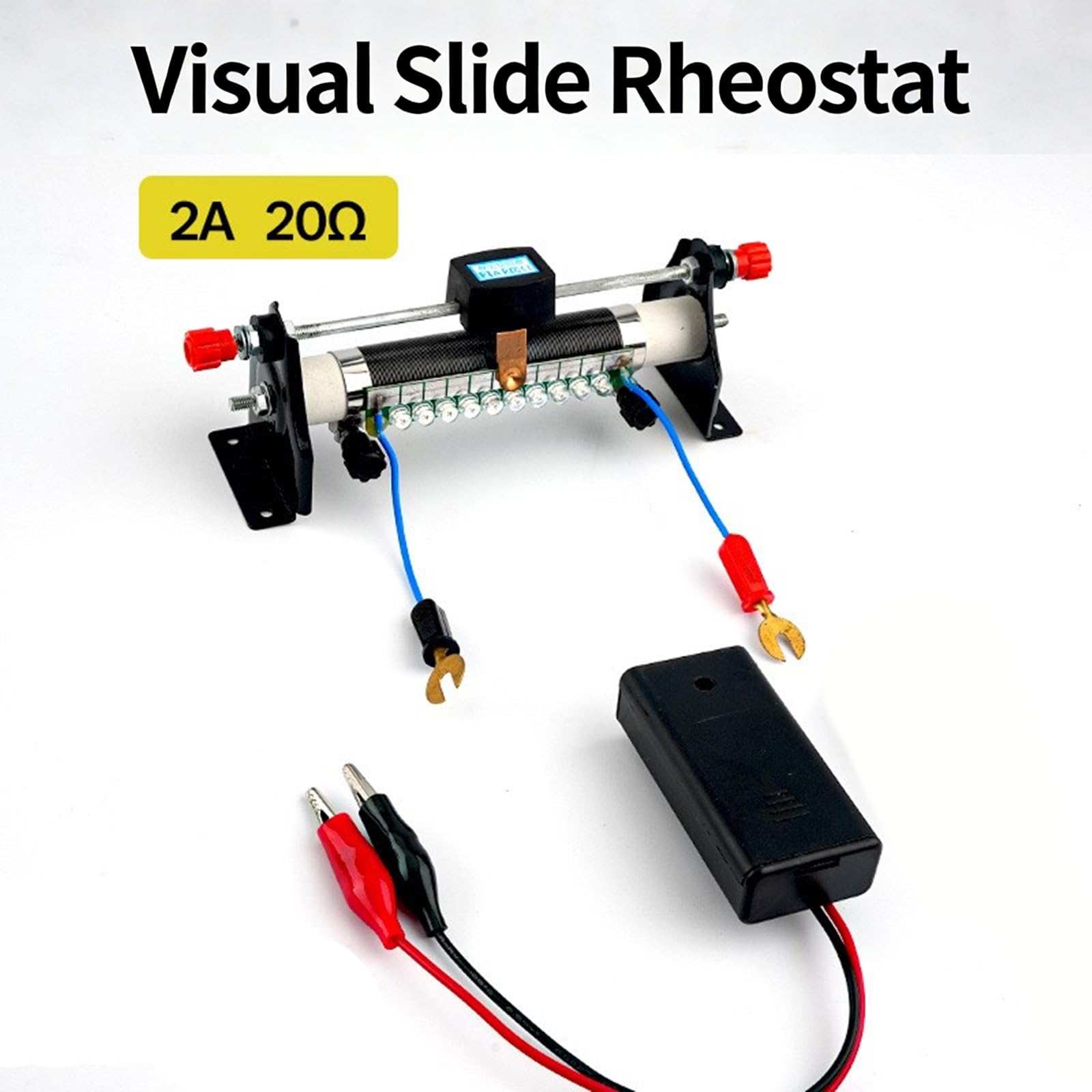 Reostato scorrevole per dimostrazione della funzione del circuito di laboratorio nelle istituzioni educative che forniscono ampie applicazioni modello di resistori variabili