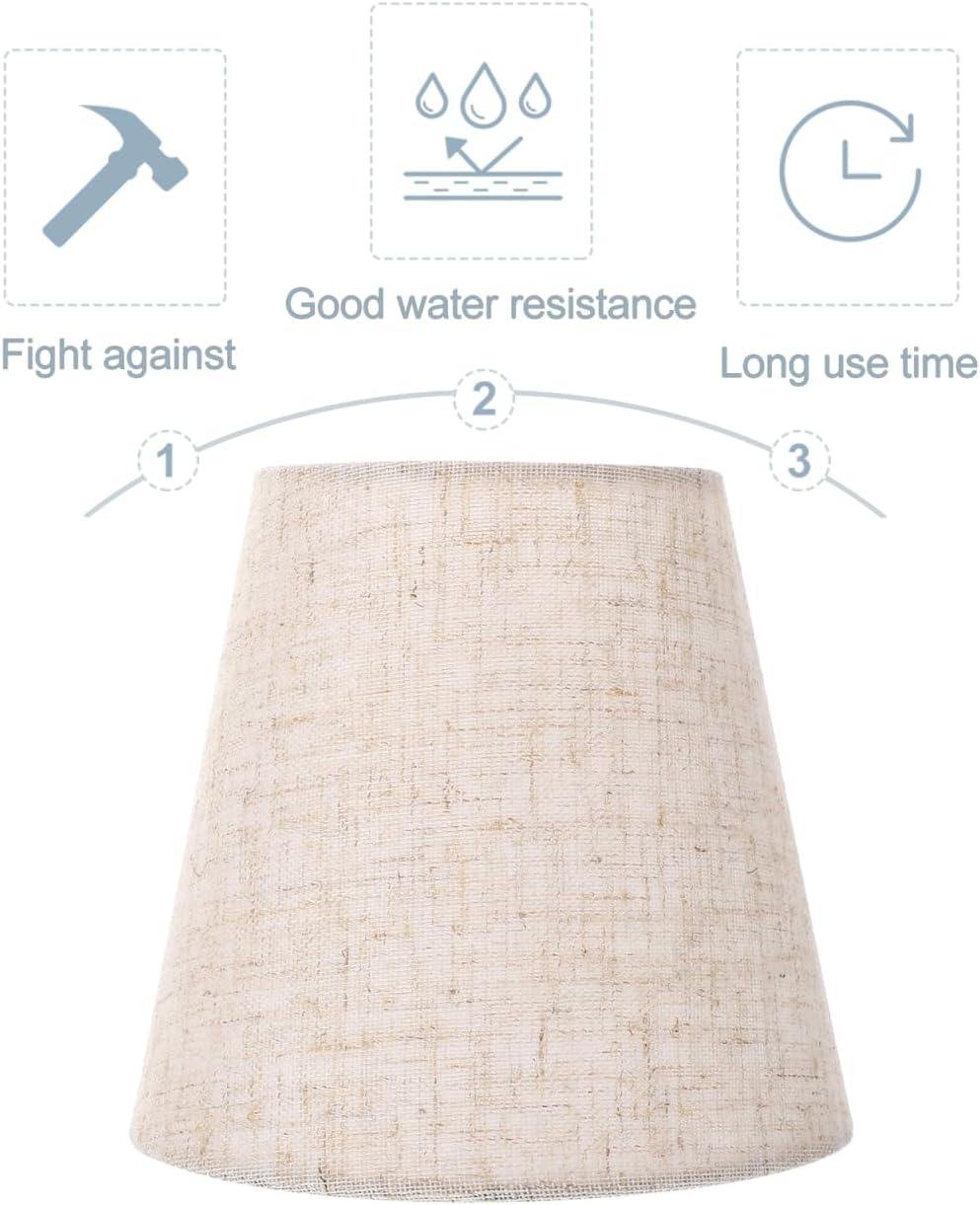 Totority Cloth Lampshade Accessories 5.51X5.51X5.11In Clip-on Lamp Shade for Chandelier Table Wall Lamps Decorative Lighting Cover