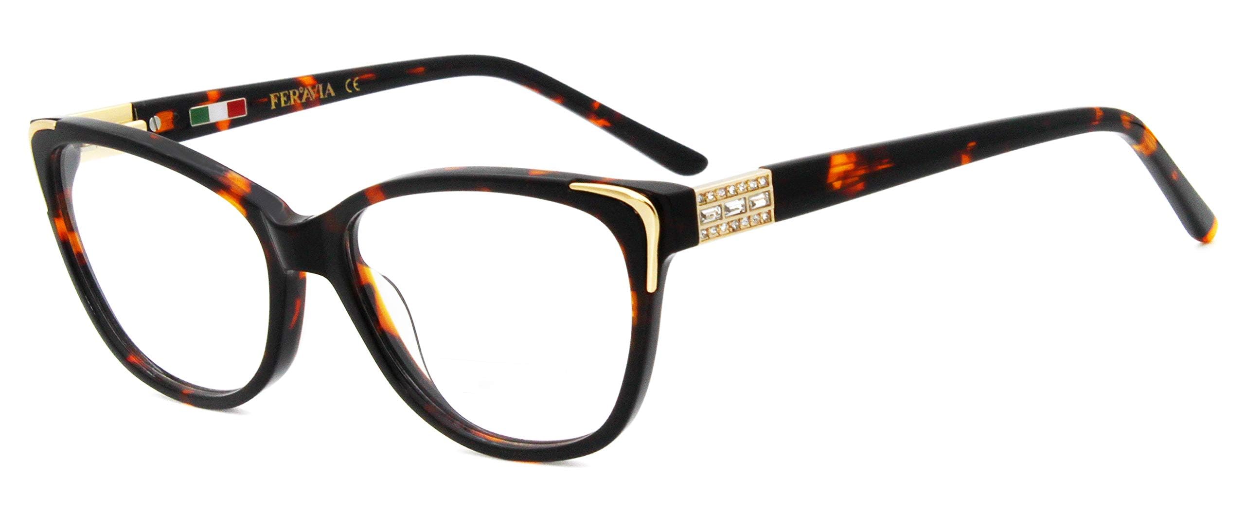 Lunettes de qualité pour femmes Vogue Design Cadres sans prescription avec strass trois couleurs au choix