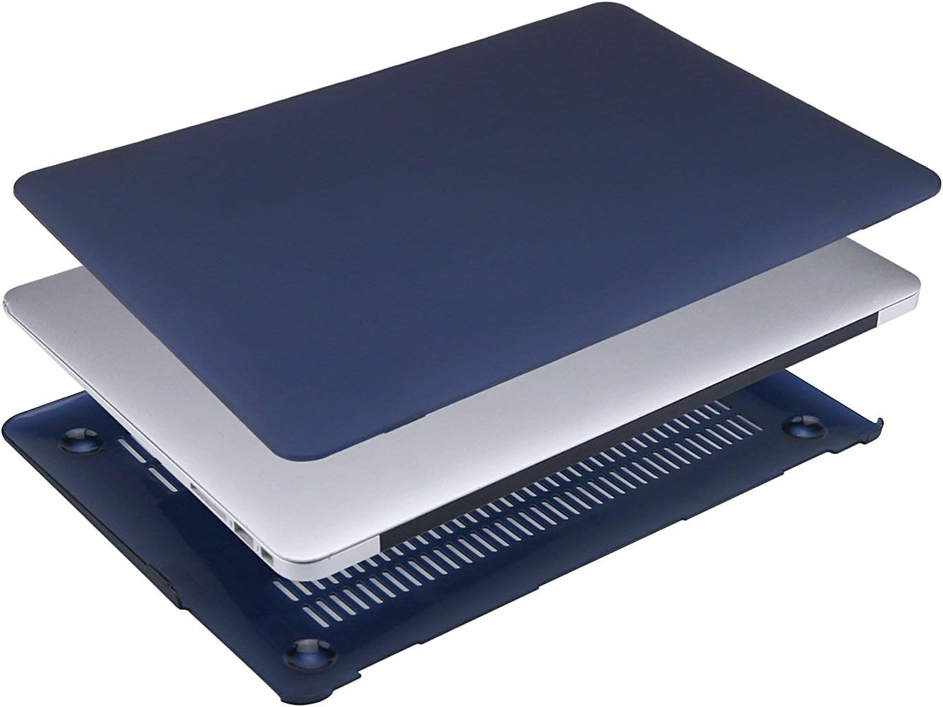MOSISO Plastic Hard Shell Case & Keyboard Cover Skin Only Compatible with MacBook Air 11 inch (Models: A1370 & A1465), Navy Blue