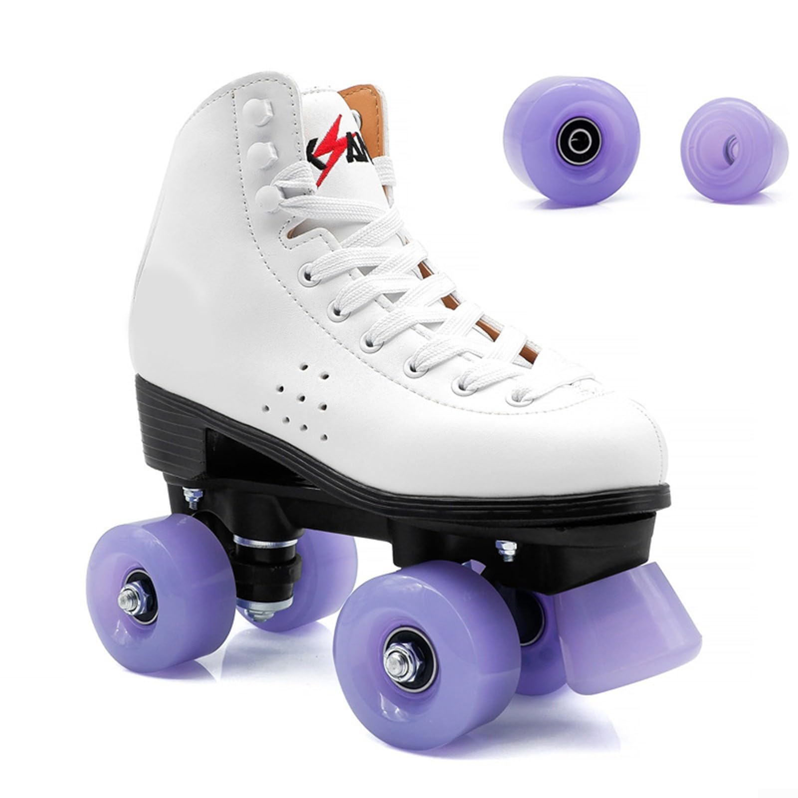 Skateboard-Räder, 58 x 32 mm, leises Kugellager, Violett, 8 Stück