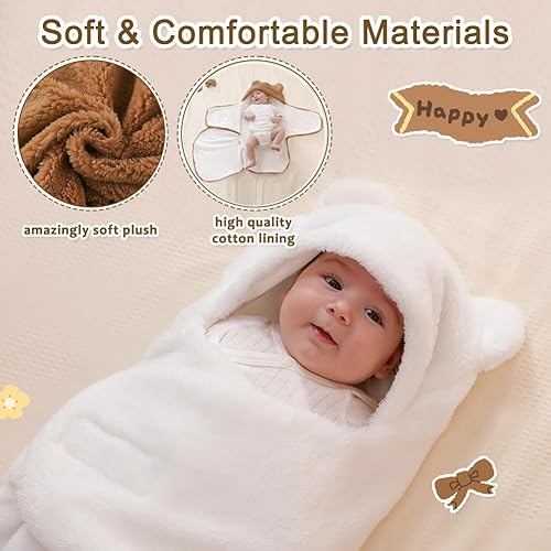 Miniatura 8 de Manta de forro polar de invierno para bebés de 0 a 3 meses, cálida y ajustable, para recién nacidos, saco de dormir de felpa suave