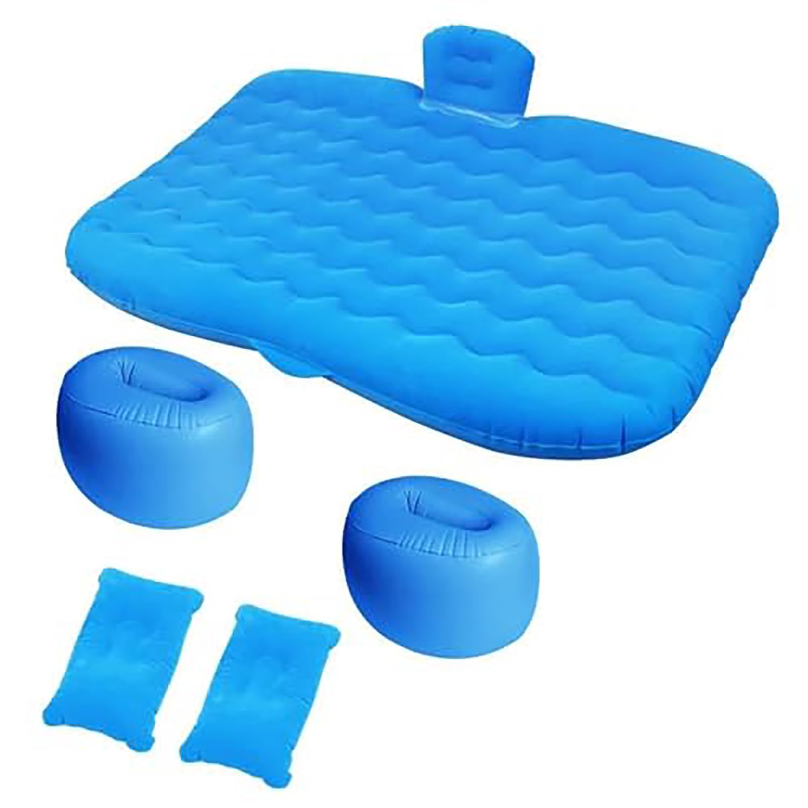 Hhwbp D-Blue Car Back Seat Inflatable Air Mattress, Flocked Pvc Travel Sleeping Bed With Pillows, Foldable Portable Camping Air Bed For Audi S6/Rs6 C6 2008-2011,