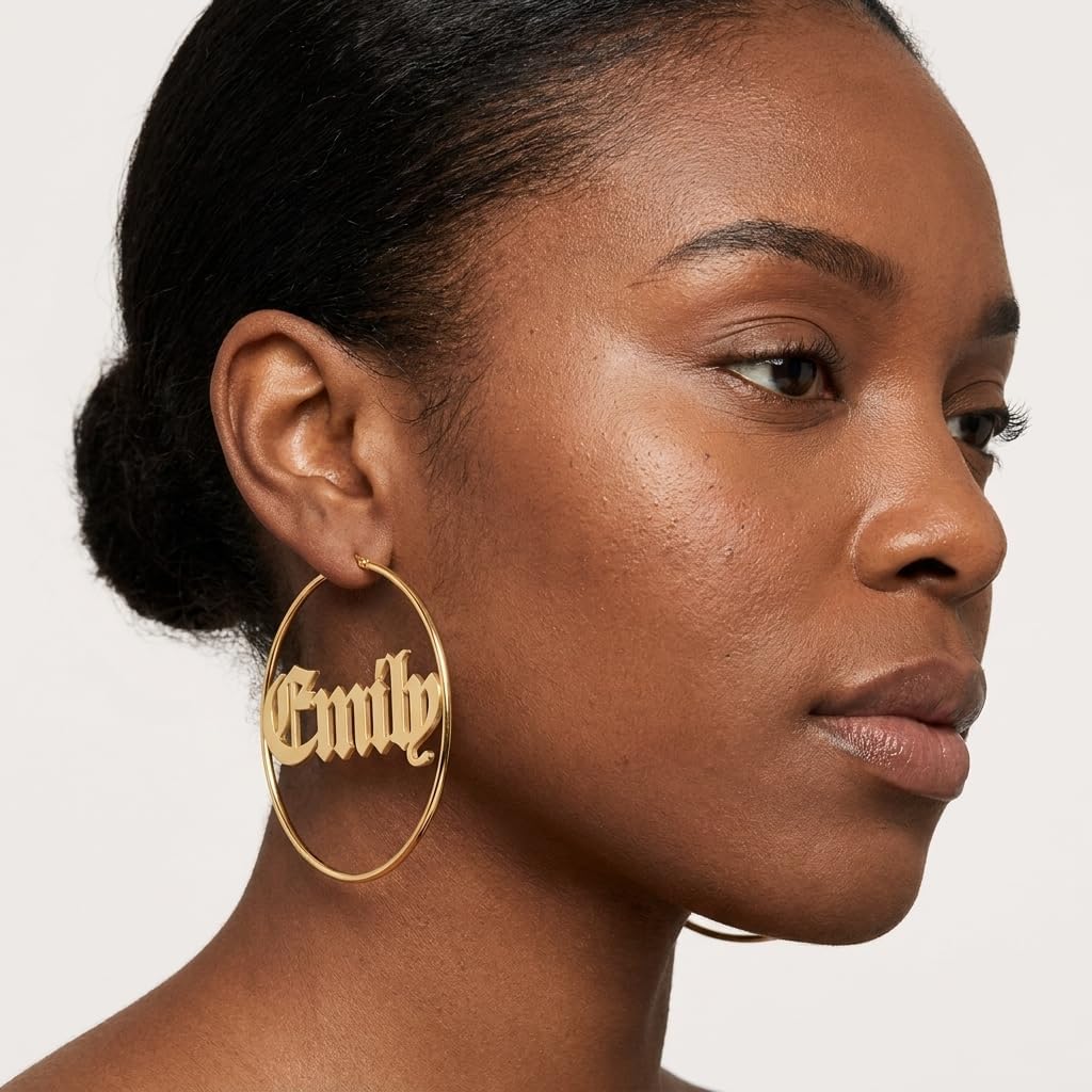 Custom Name Stud Earrings for Women, Dainty Personalized Gift image 3
