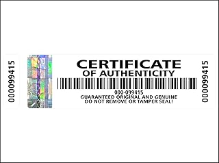 250 pcs High Security Certificate of Authenticity Labels Security Stickers with Hologram Stripe and Extra Label with Serial Number 2.75 x 0.78 inch