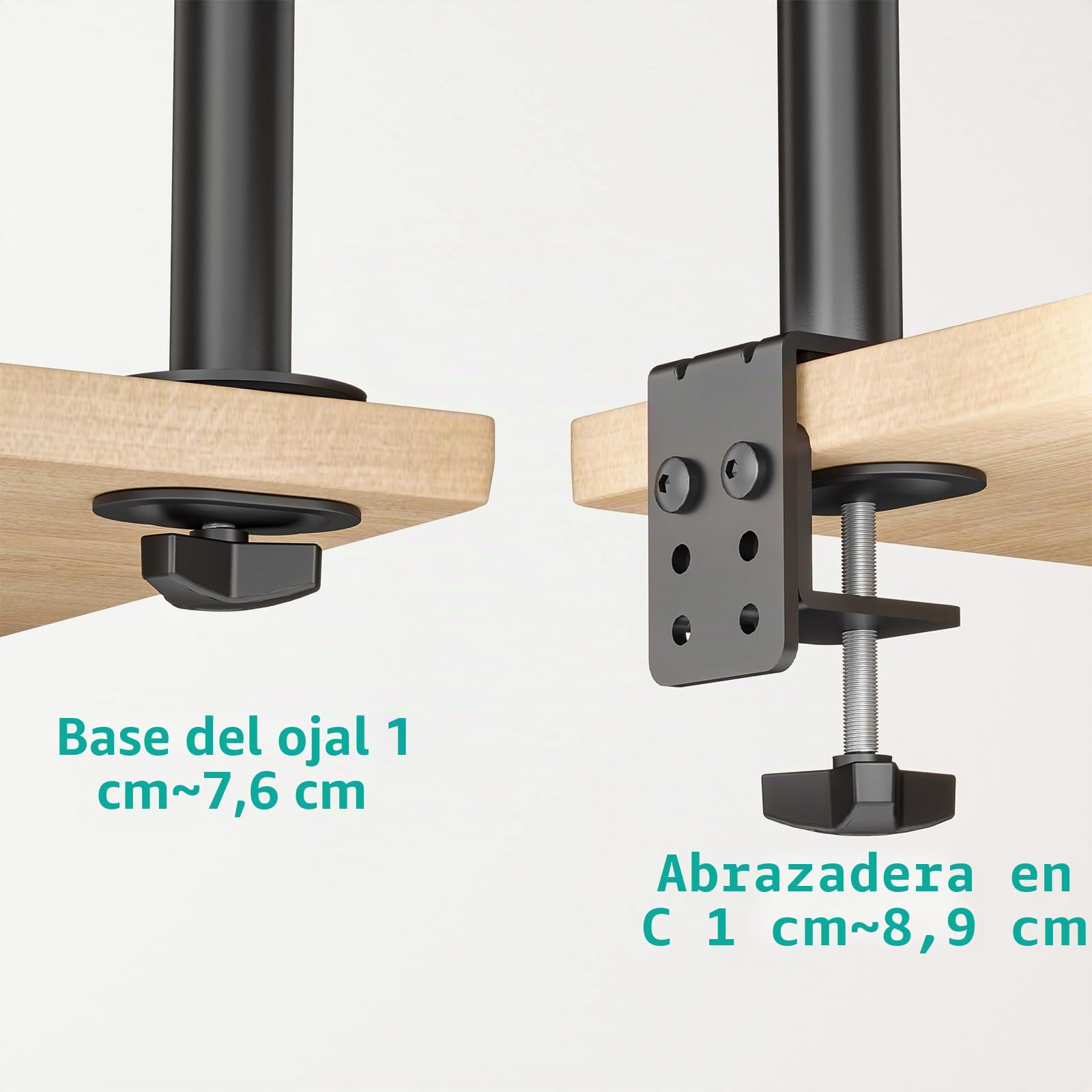 WALI Soporte de Monitor para Pantallas hasta 27 Pulgadas, Soporte de Pantalla Altura Ajustable, VESA 75 x 75/100 x 100 mm, hasta 10 kg, Negro (M001S)