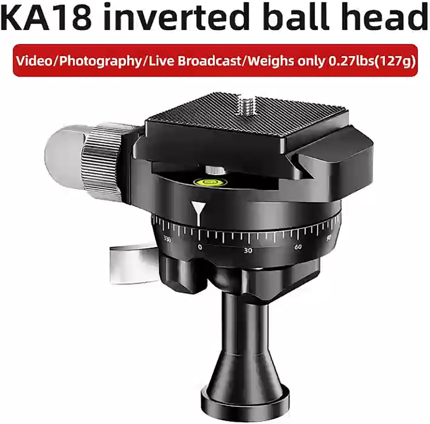 KA18 Panoramic Inverted Spherical Head SLR Camera Photography 360°Flip Pull Buckle Spherical Ballhead