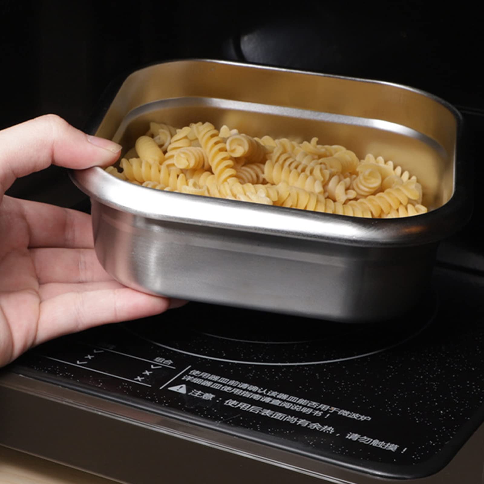 Fiambrera, Caja Bento, Contenedor de almacenamiento de alimentos, Fiambrera térmica de acero inoxidable, Caja de comida caliente con cubierta transparente con asa de transporte de gran capacidad for a