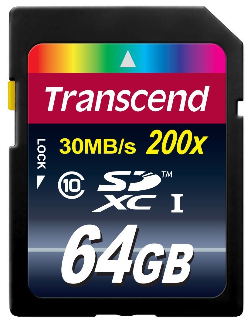64GB SDXC Class 10 Flash Memory Card Up to 30MB/s (TS64GSDXC10)