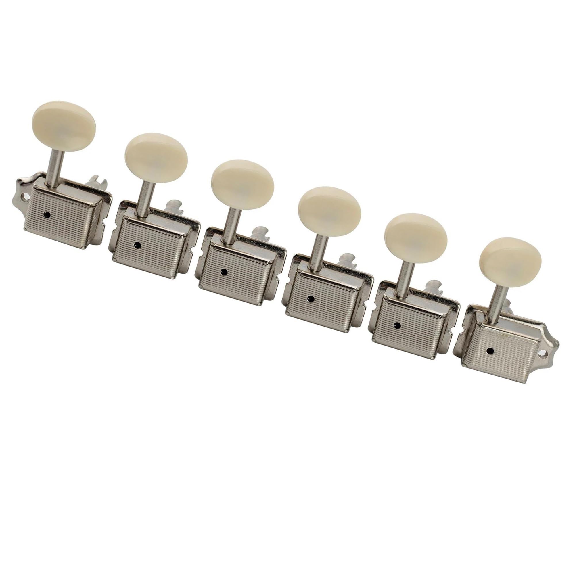 Guitar String Tuning Pegs Vintage 6 In Line Guitar Tuners Machine Heads Tuning Pegs Keys Set(White)