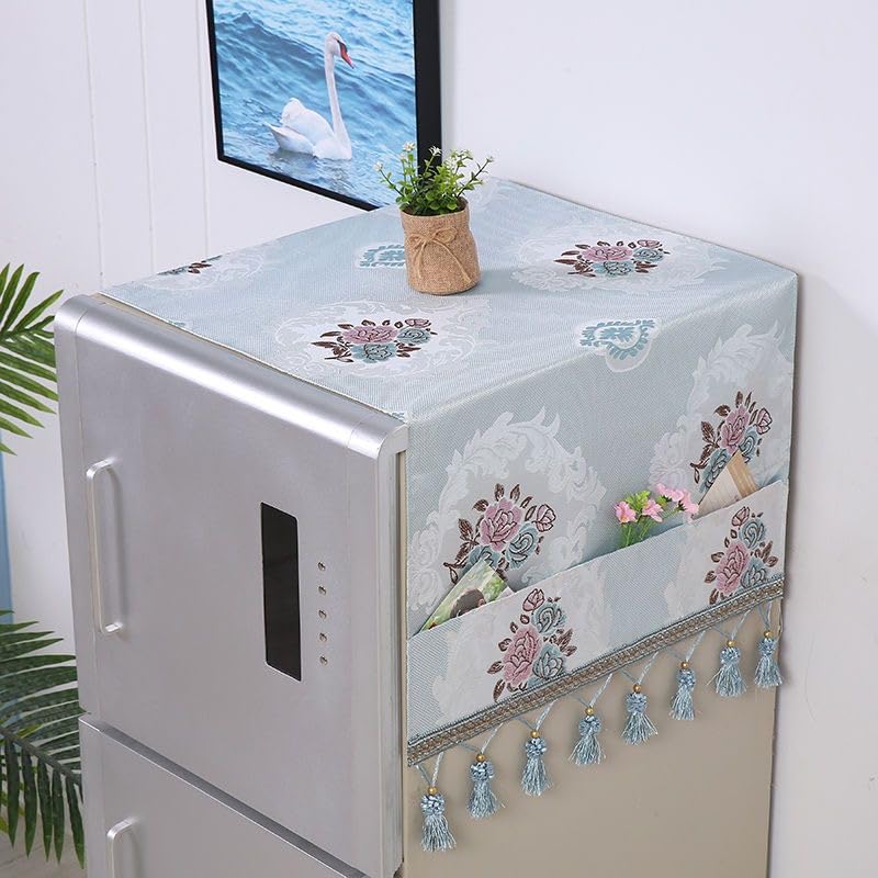YASSINHE Fridge Dust Cover Refrigerator Dust Cover Washer Oven Dryer Cover70x170cm/27.6x67in-Rose Blue