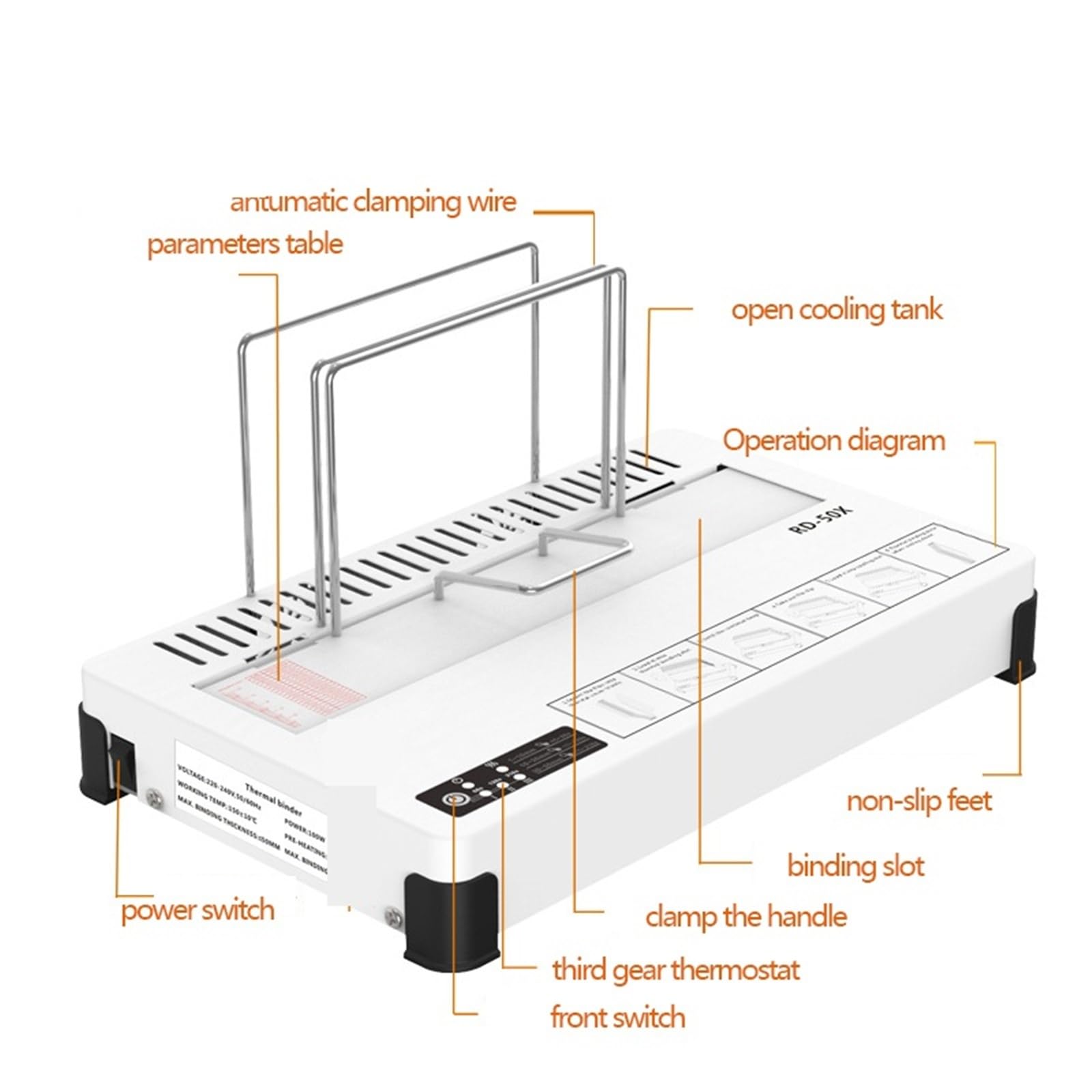 Rilegatrice, Rilegatrice automatica for colla a caldo A4 Rilegatrice wireless File Rilegatrice for libri finanziari Raccoglitore for ufficio 1pz