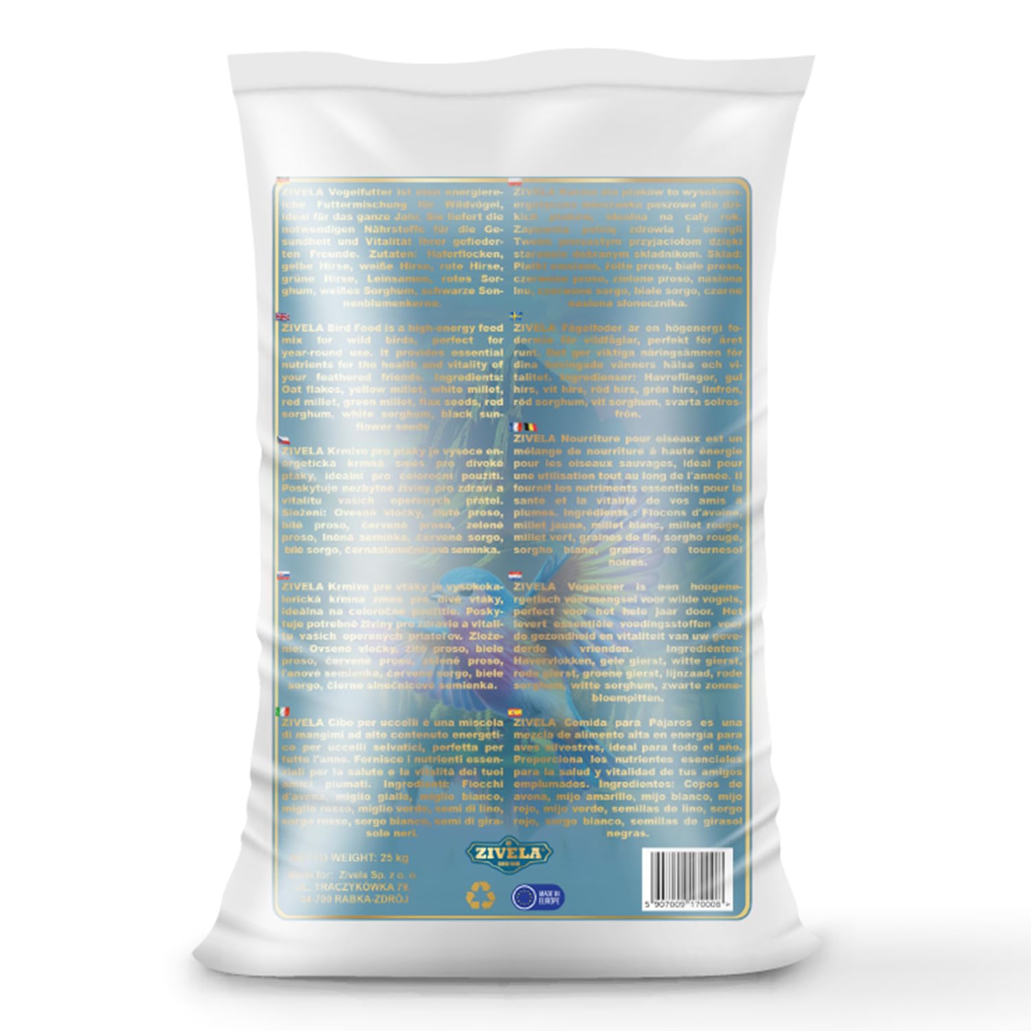 25 kg de alimento para pájaros Silvestres Durante Todo el año, alimento para Aves Silvestres para 4 Estaciones, Mezcla de, alimento para Aves Silvestres, 25 kg