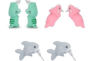 3 Pair Ulobey Cute Animal Bite Ear Studs Earring