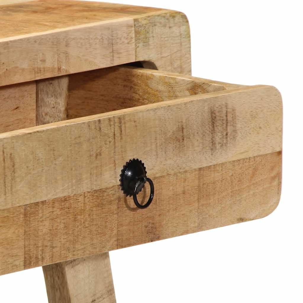 Table Console en Bois de manguier Massif 90x32x75 cm avec 2 tiroirs pour Salon entrée Couloir Chambre Bureau Meuble de Rangement Robuste