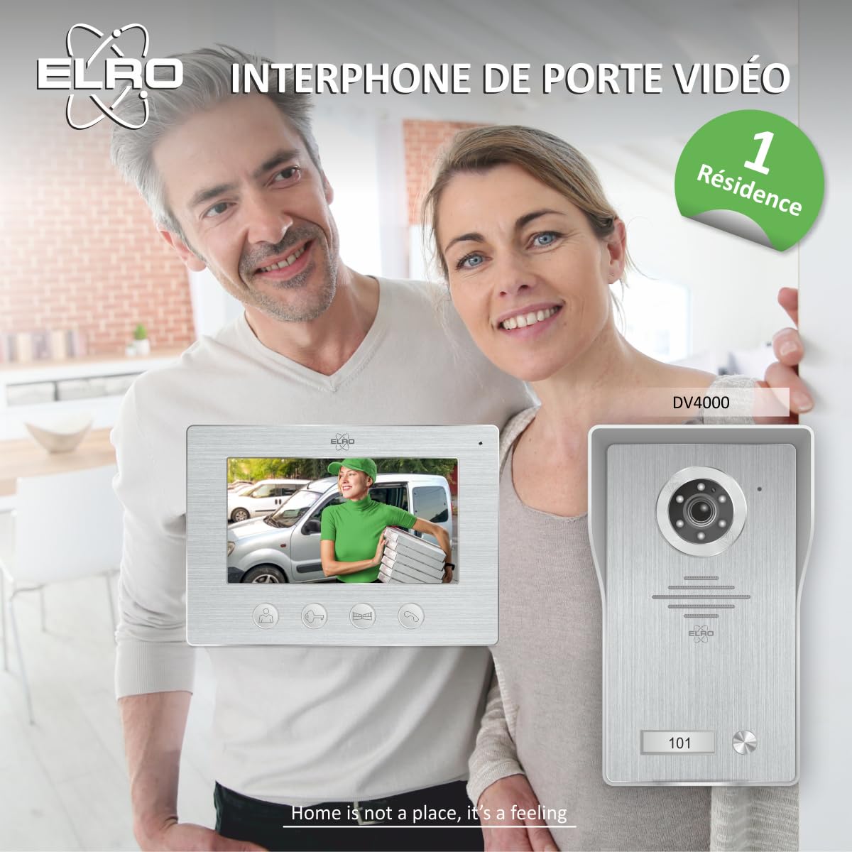 ELRO DV4000 Interphone Vidéo │ Caméra 1080P Full HD avec Vision Nocturne │ Câble à 4 Fils │ 16 Sonneries