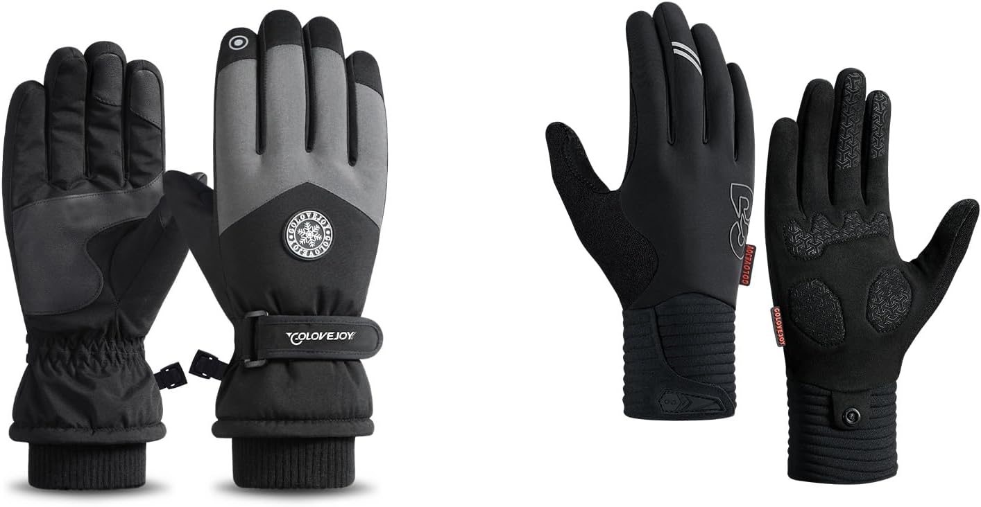 Winter Ski Snow Gloves for Men, Women, Youth | Touchscreen & Waterproof Cold Weather Hand Warming Gloves Winter Work Gloves