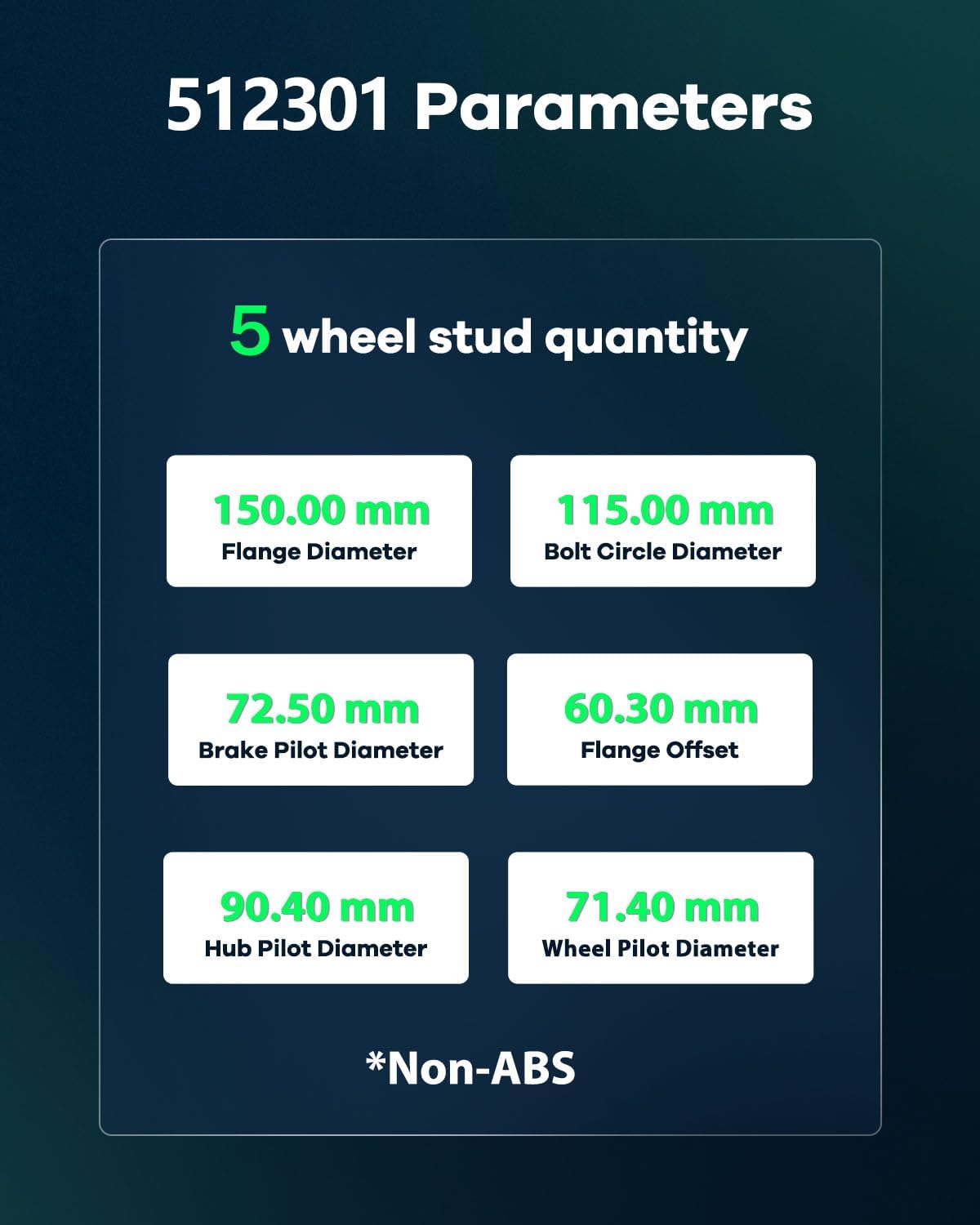 SCITOO Wheel Hub Wheel Bearing Assembly Rear 512301 fit for Chrysler 300 2005-2009 for Dodge CHARGER 2006-2009 for Dodge MAGNUM 2005-2008 5 Lugs Wheel Hub Bearing Assemblies without ABS 1pc