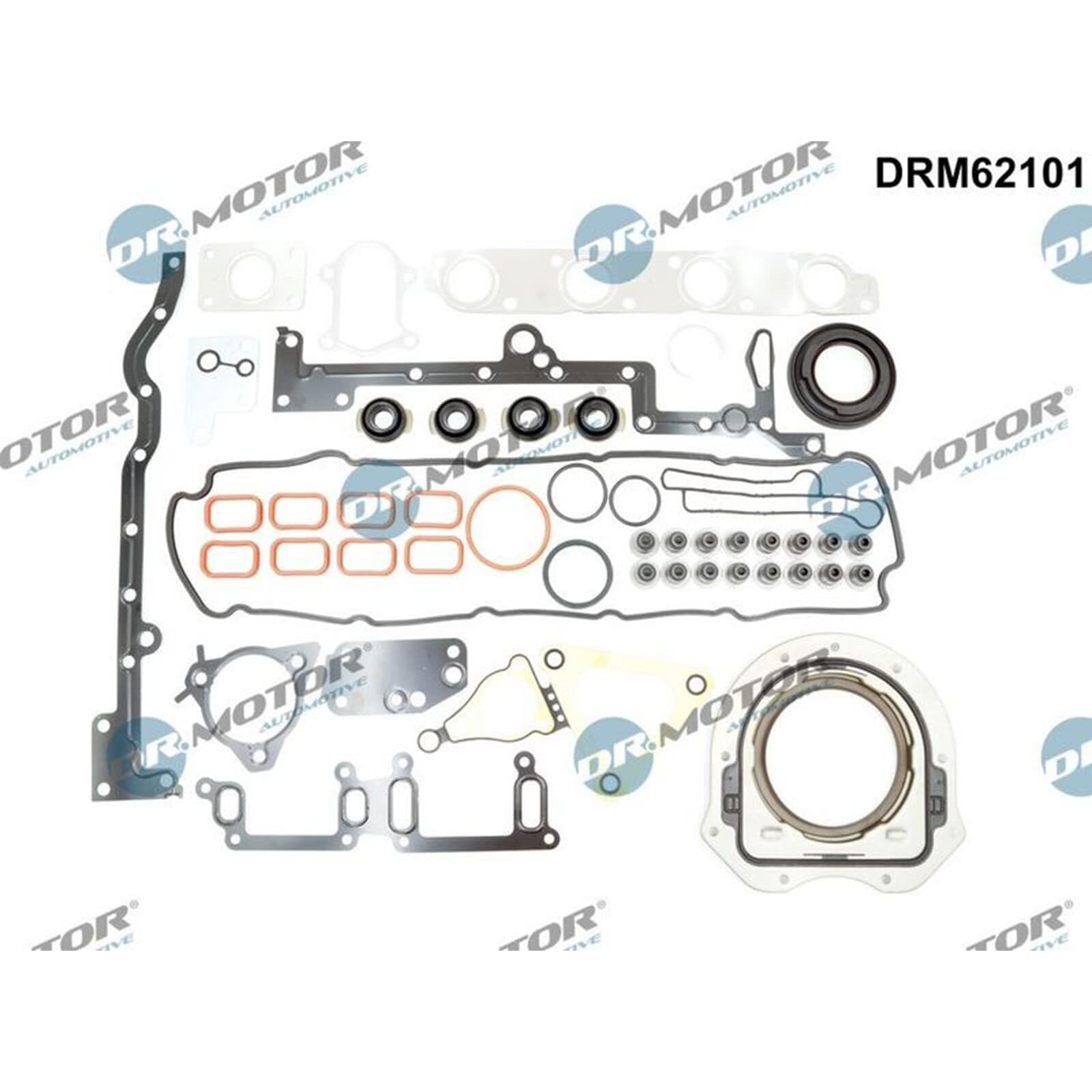 DR.MOTOR AUTOMOTIVE DRM62101 Kit guarnizioni motore con paraolio-albero a gomiti con guarnizione cappa testa del cilindro con guarnizione tenuta stelo valvola senza guarnizione testata con