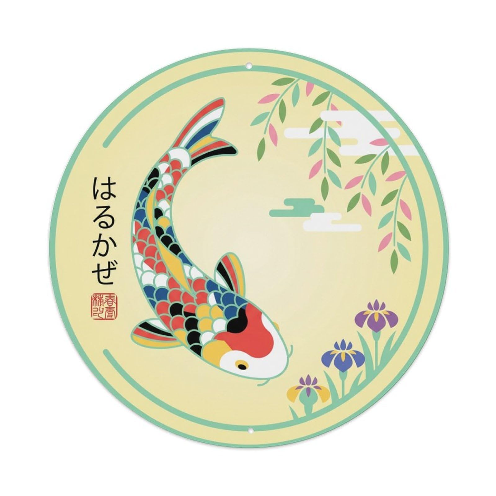 Spring Breeze Koi Fish Ukiyo-e Metal Tin Sign
