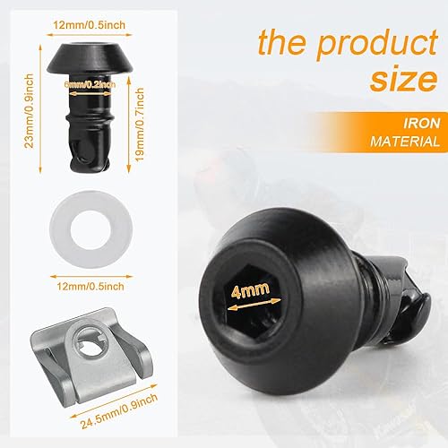 Miniatura 10 de Xitomer Tornillos universales de liberación rápida FasteAners, pernos de carenado, de 0.669 in, con clips, liberación rápida de 14 de giro, apto