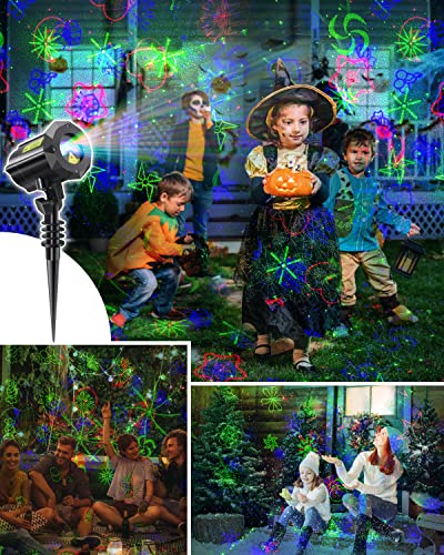 Image of Poeland Christmas Moving Laser Lights, Garden Projector Lights 30 Patterns, Decorative Lights for Indoor, Outdoor, Home, Garden